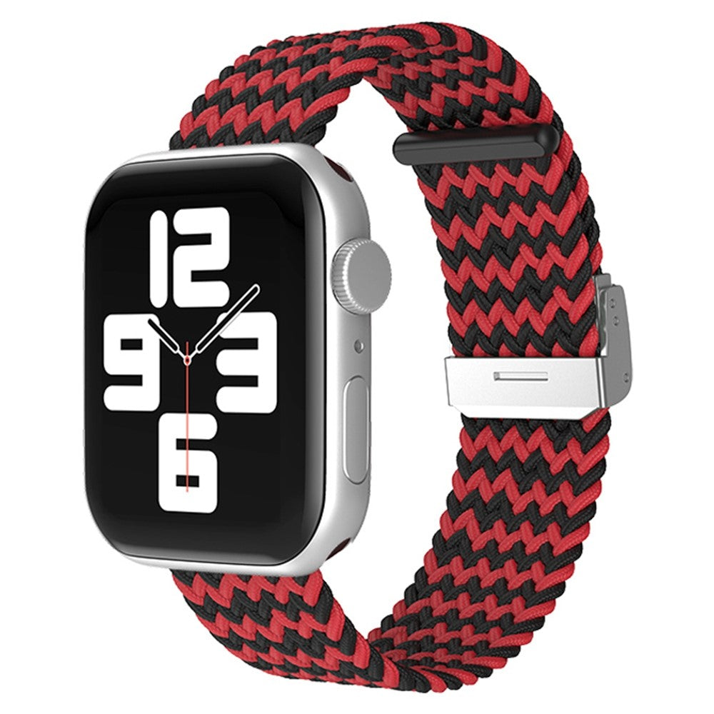 Rigtigt hårdfør Apple Watch Series 7 45mm Stof Urrem - Rød#serie_22