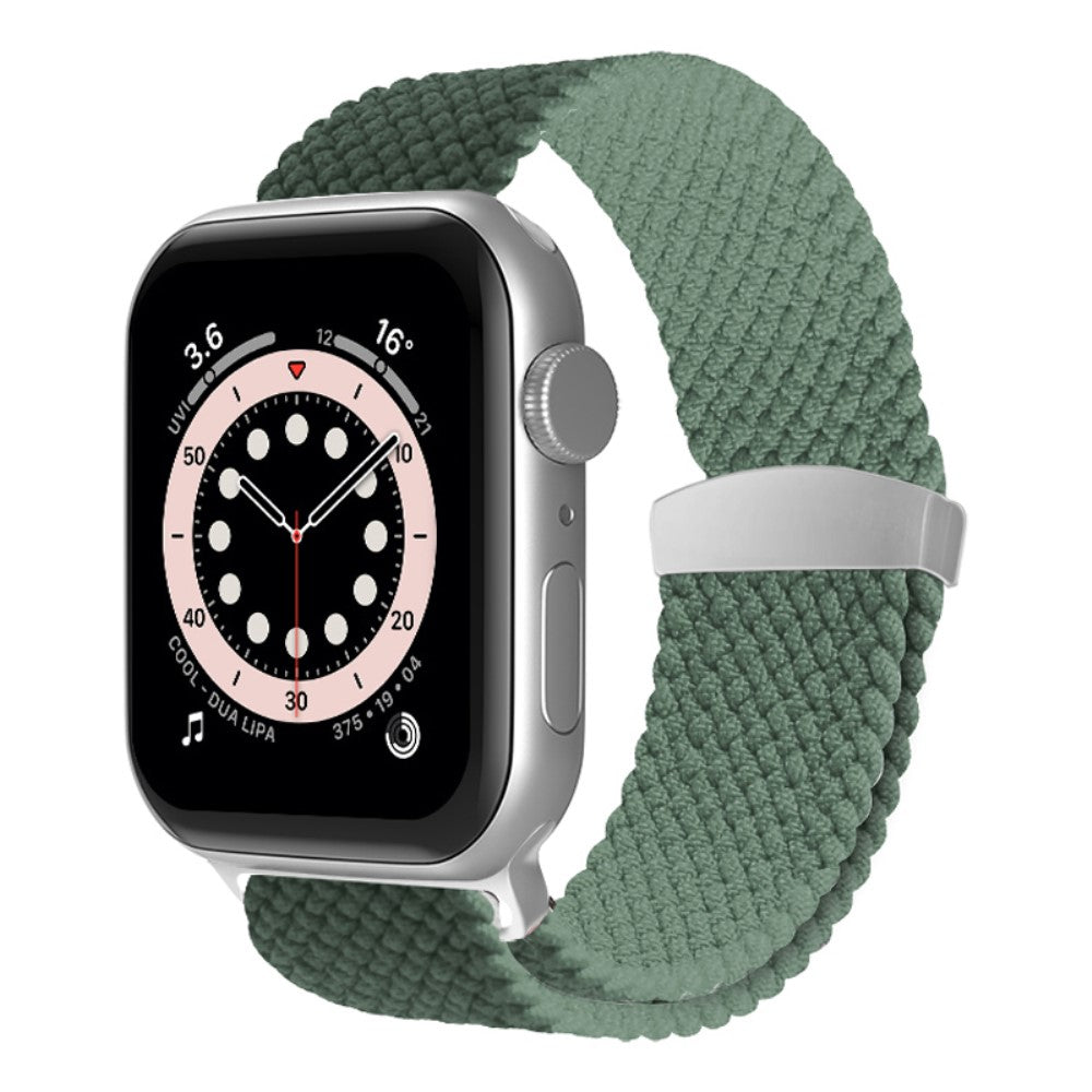 Helt vildt komfortabel Apple Watch Series 7 45mm Stof Urrem - Grøn#serie_3