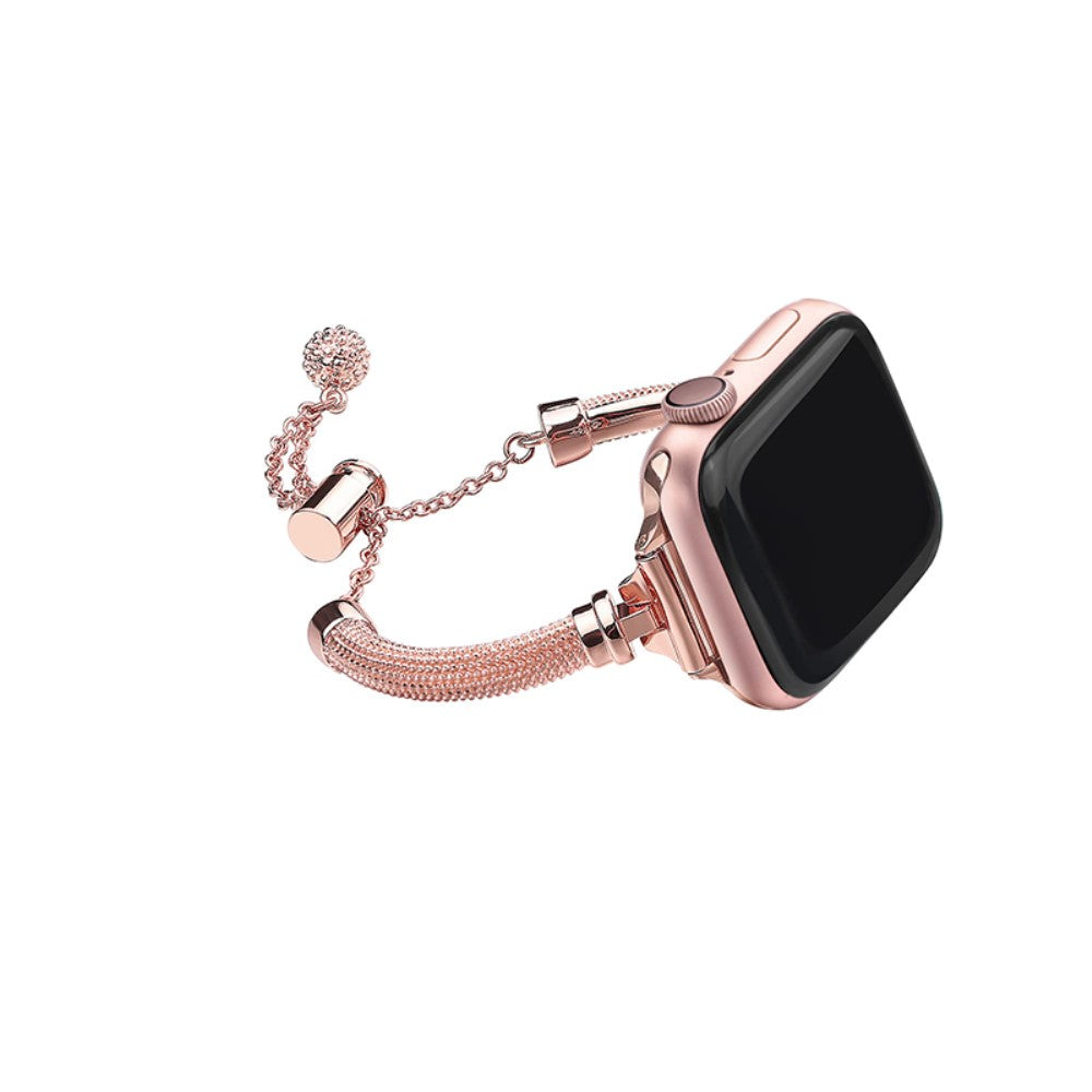Fed Apple Watch Series 7 45mm Metal og Rhinsten Rem - Pink#serie_1