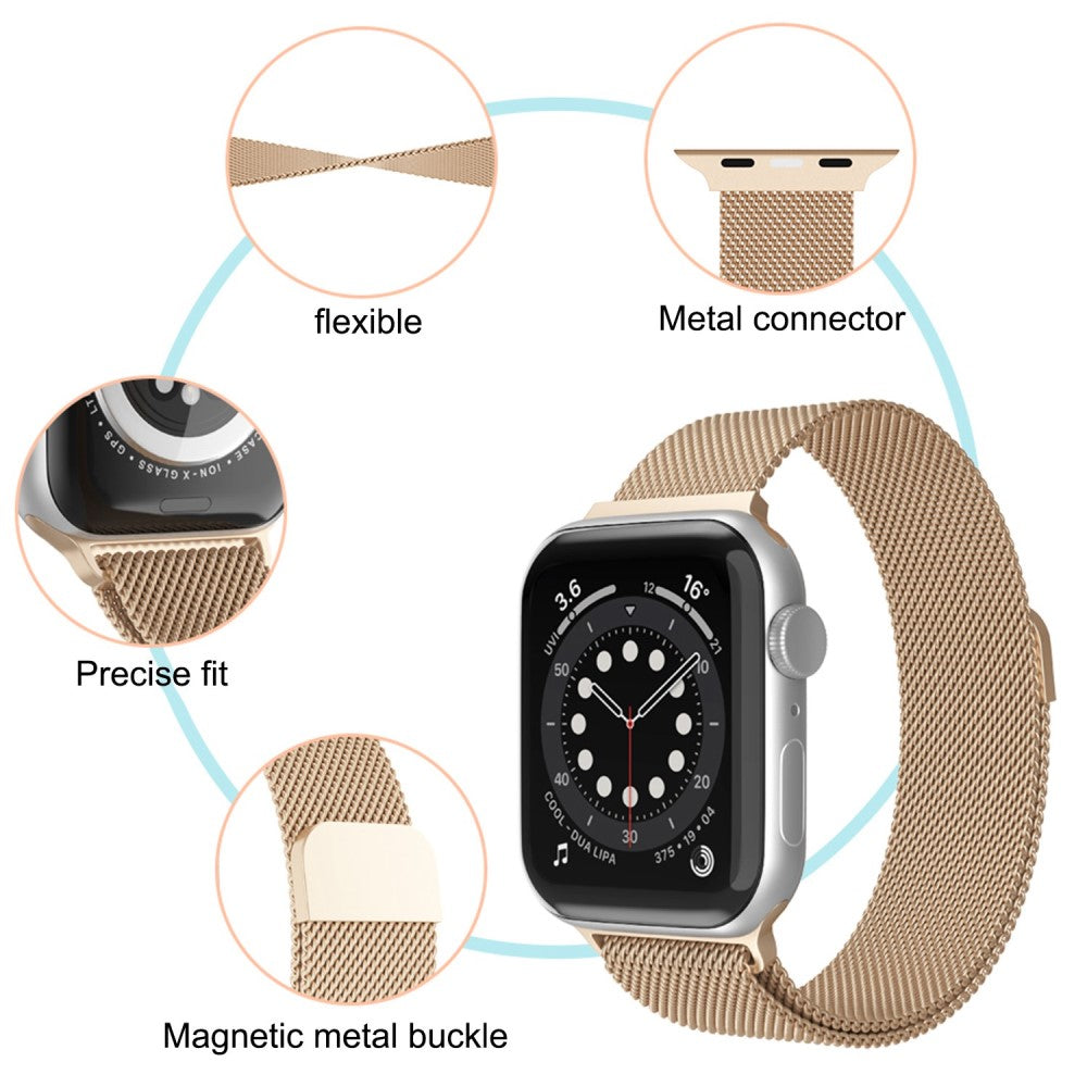 Helt vildt smuk Apple Watch Series 7 45mm Metal Urrem - Sølv#serie_10