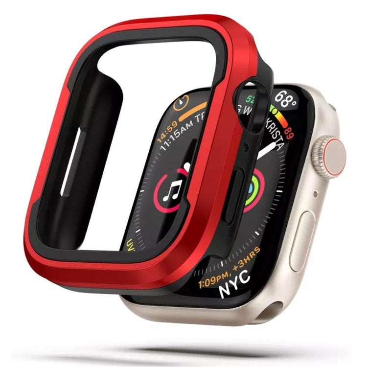 Apple Watch Series 7 45mm  Metal og Silikone Bumper  - Rød#serie_3