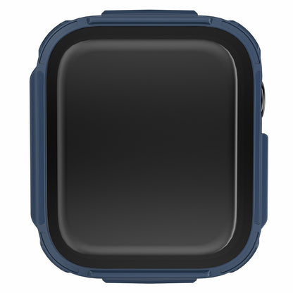 Rigtigt Fint Apple Watch Series 7 45mm Cover med Skærmbeskytter i Plastik og Hærdet Glas - Blå#serie_1