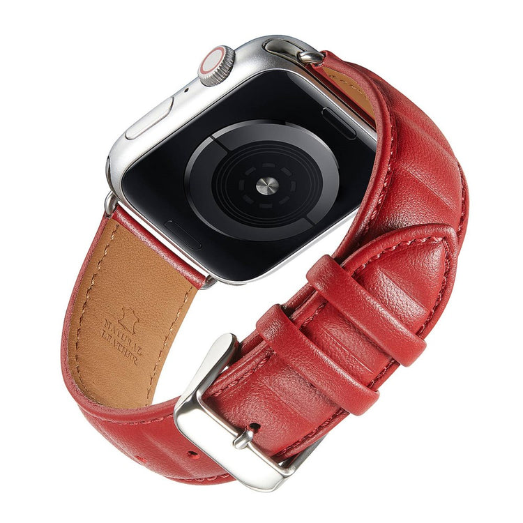 Meget cool Universal Apple Ægte læder Urrem - Rød#serie_2