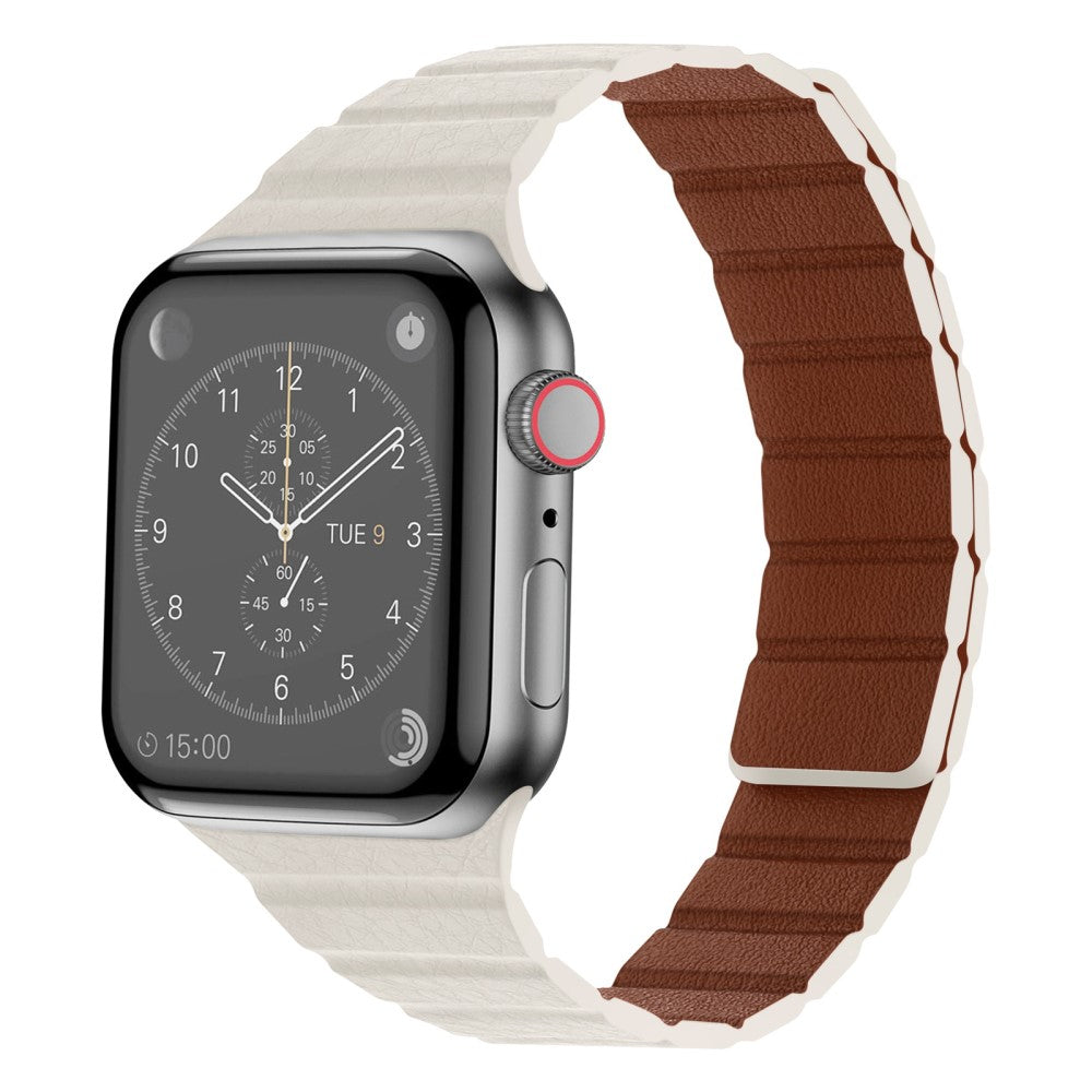 Pænt Universal Apple Ægte læder Urrem - Beige#serie_11