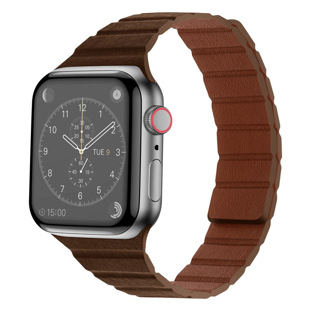Pænt Universal Apple Ægte læder Urrem - Brun#serie_12