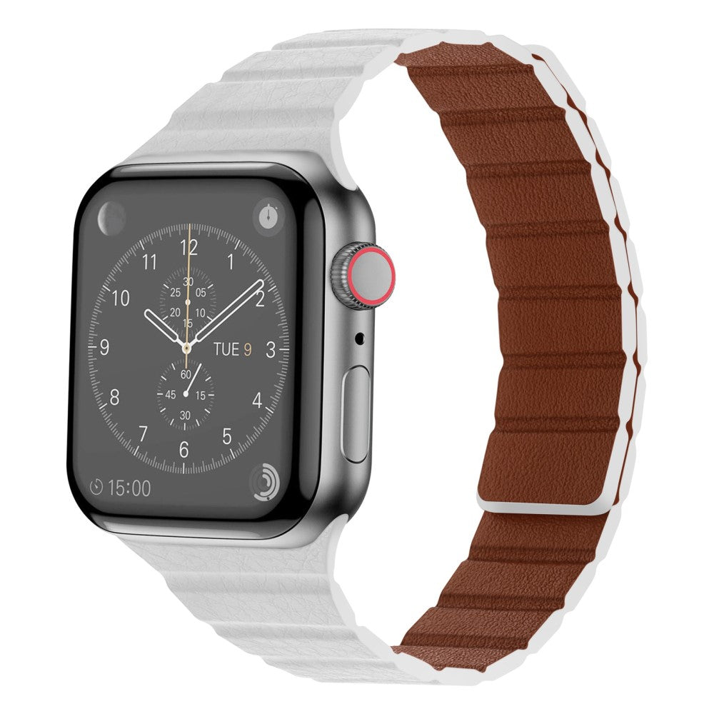 Pænt Universal Apple Ægte læder Urrem - Hvid#serie_2