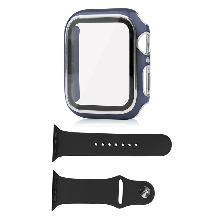 Apple Watch Ultra Plastik Cover med Cover og Hærdet Glas - Blå#serie_10