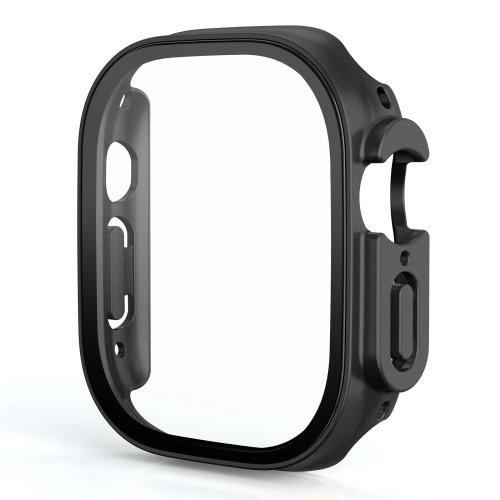 Beskyttende Apple Watch Ultra Cover med Skærmbeskytter i Plastik og Hærdet Glas - Sort#serie_23