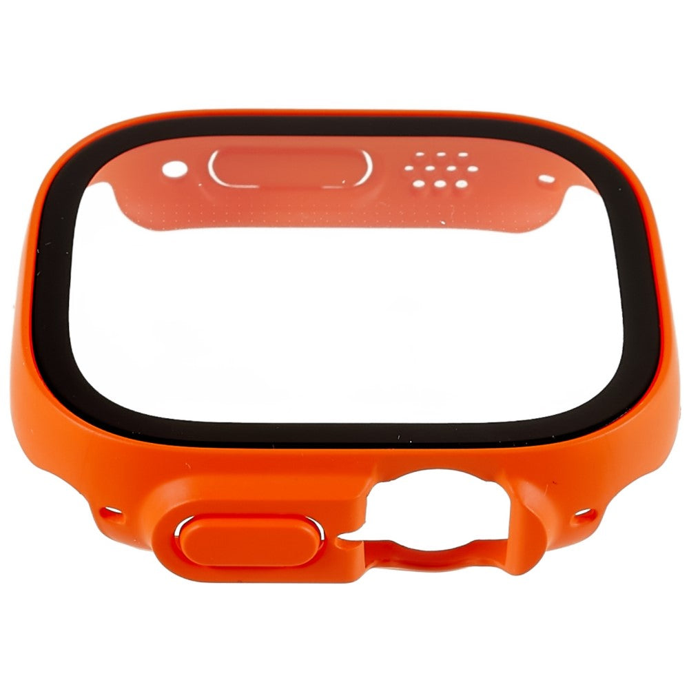 Vildt Fed Apple Watch Ultra Cover med Skærmbeskytter i Plastik og Hærdet Glas - Orange#serie_3