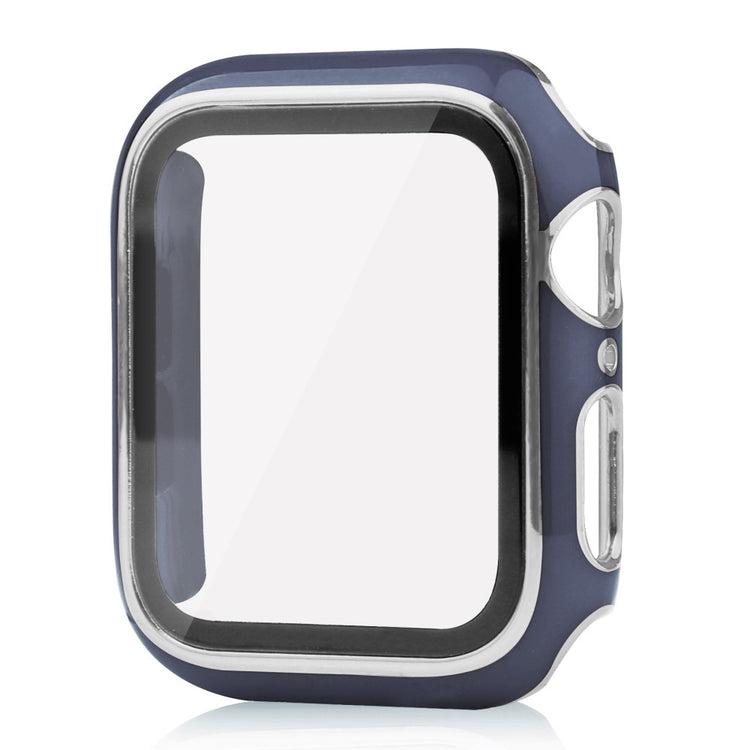 Apple Watch Series 8 (41mm) / Apple Watch Series 7 41mm Plastik Cover med Cover og Hærdet Glas - Blå#serie_10