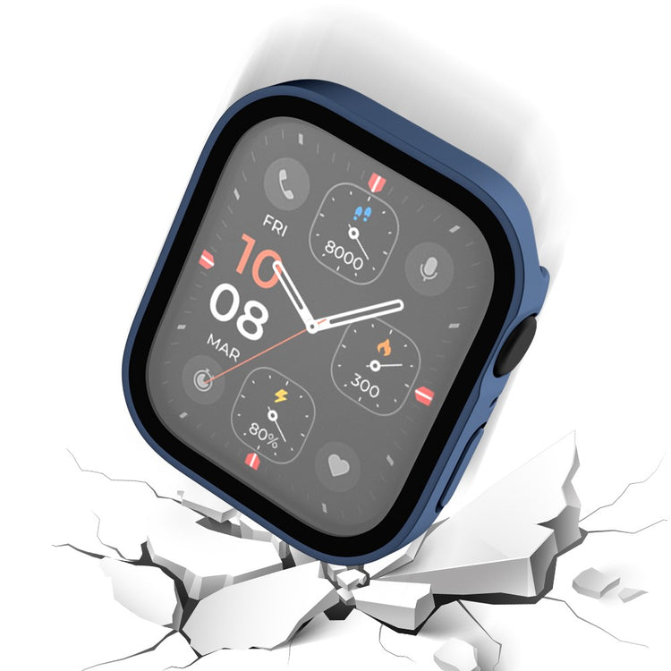 Mega Flot Apple Watch Series 8 (41mm) / Apple Watch Series 7 41mm Cover med Skærmbeskytter i Plastik og Hærdet Glas - Blå#serie_5