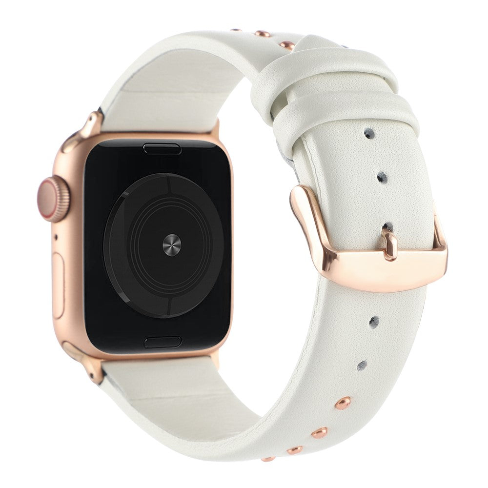 Meget Fantastisk Ægte Læder Universal Rem passer til Apple Smartwatch - Hvid#serie_4