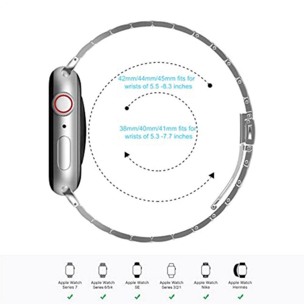 Rigtigt kønt Universal Apple Metal Urrem - Sølv#serie_5