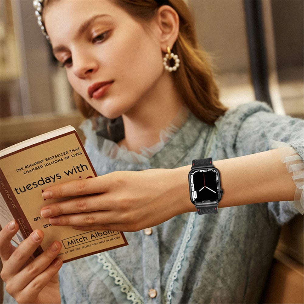 Mega godt Universal Apple Ægte læder og Nylon Rem - Sort#serie_1