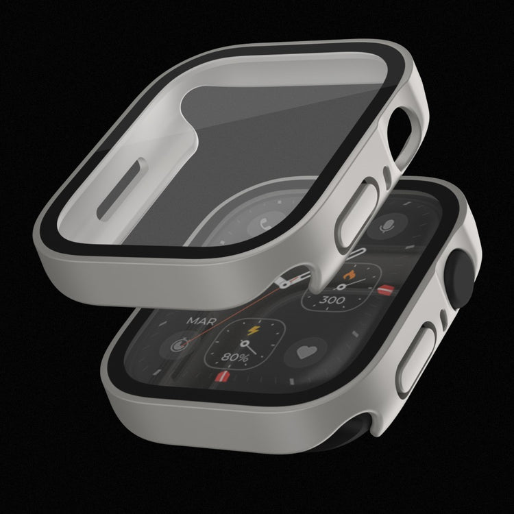 Mega Fed Apple Watch Series 8 (45mm) / Apple Watch Series 7 45mm Cover med Skærmbeskytter i Plastik og Hærdet Glas - Gennemsigtig#serie_9