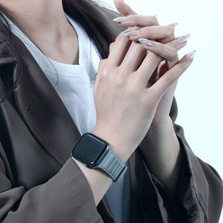 Rigtigt Elegant Kunstlæder Universal Rem passer til Apple Smartwatch - Sølv#serie_1