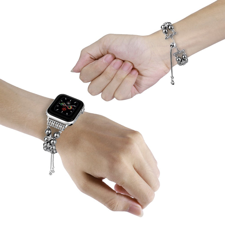 Skøn Plastik Og Rhinsten Universal Rem passer til Apple Smartwatch - Sølv#serie_6