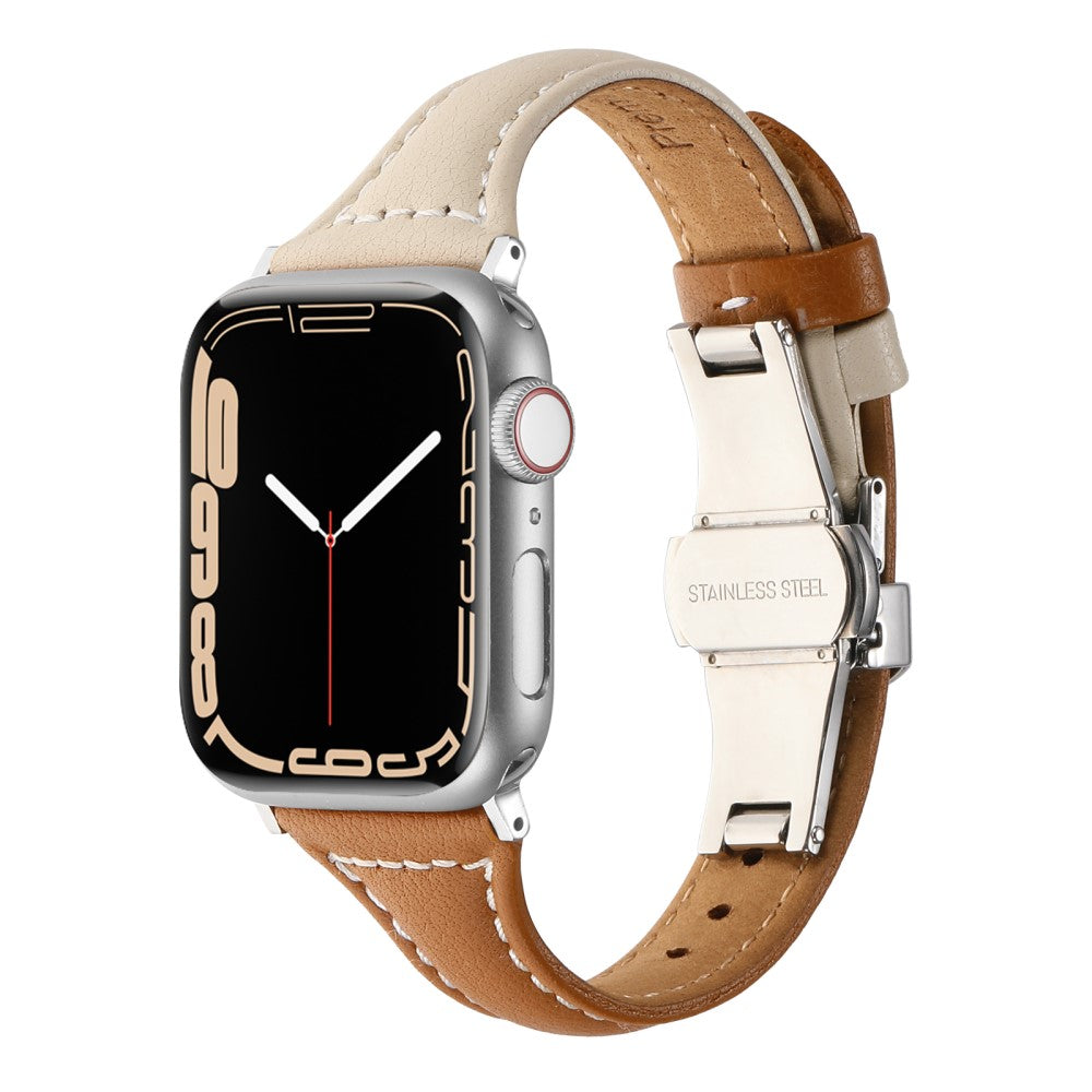 Rigtigt Cool Ægte Læder Universal Rem passer til Apple Smartwatch - Brun#serie_9