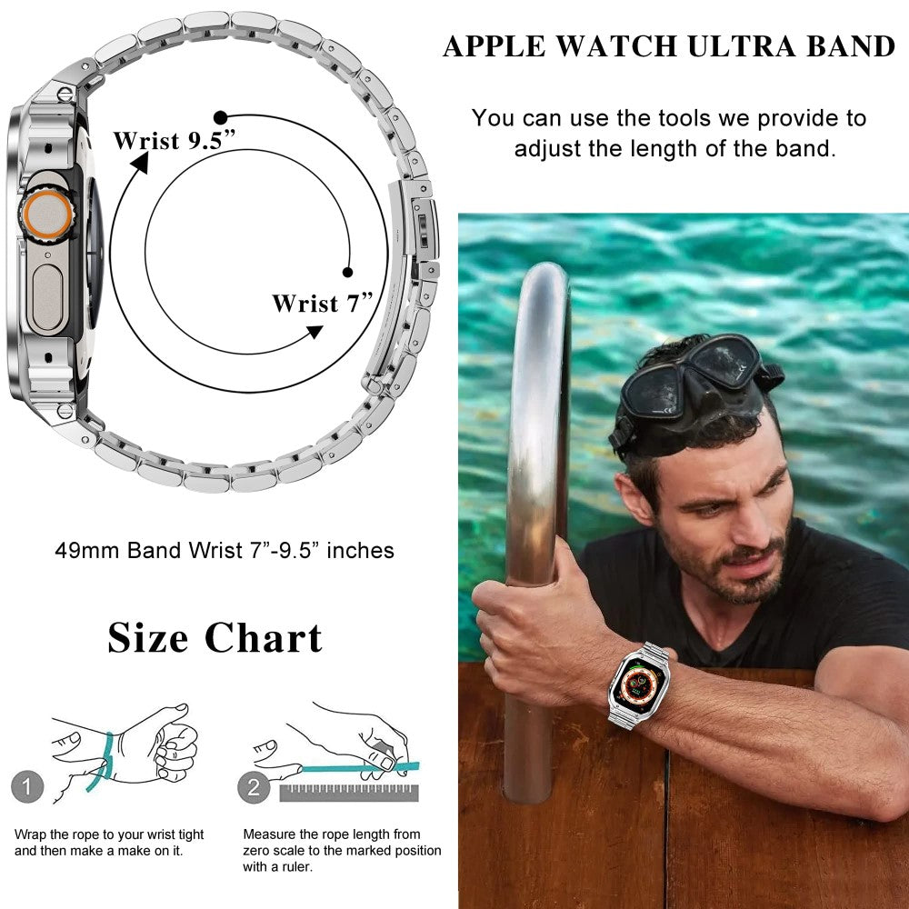 Helt Vildt Fint Metal Universal Rem passer til Apple Smartwatch - Sølv#serie_5