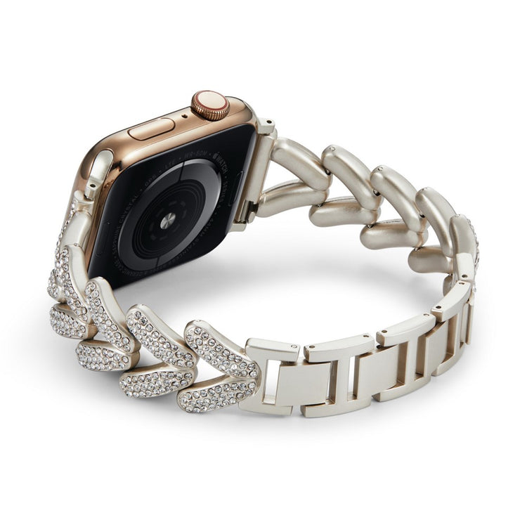 Superflot Metal Og Rhinsten Universal Rem passer til Apple Smartwatch - Sølv#serie_3