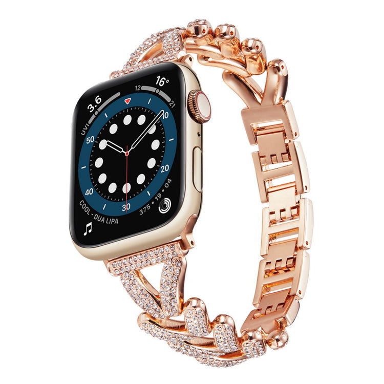 Superflot Metal Og Rhinsten Universal Rem passer til Apple Smartwatch - Pink#serie_5