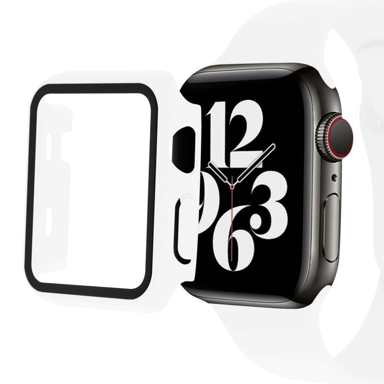 Fint Universal Apple Cover med Skærmbeskytter i Plastik og Hærdet Glas - Hvid#serie_9