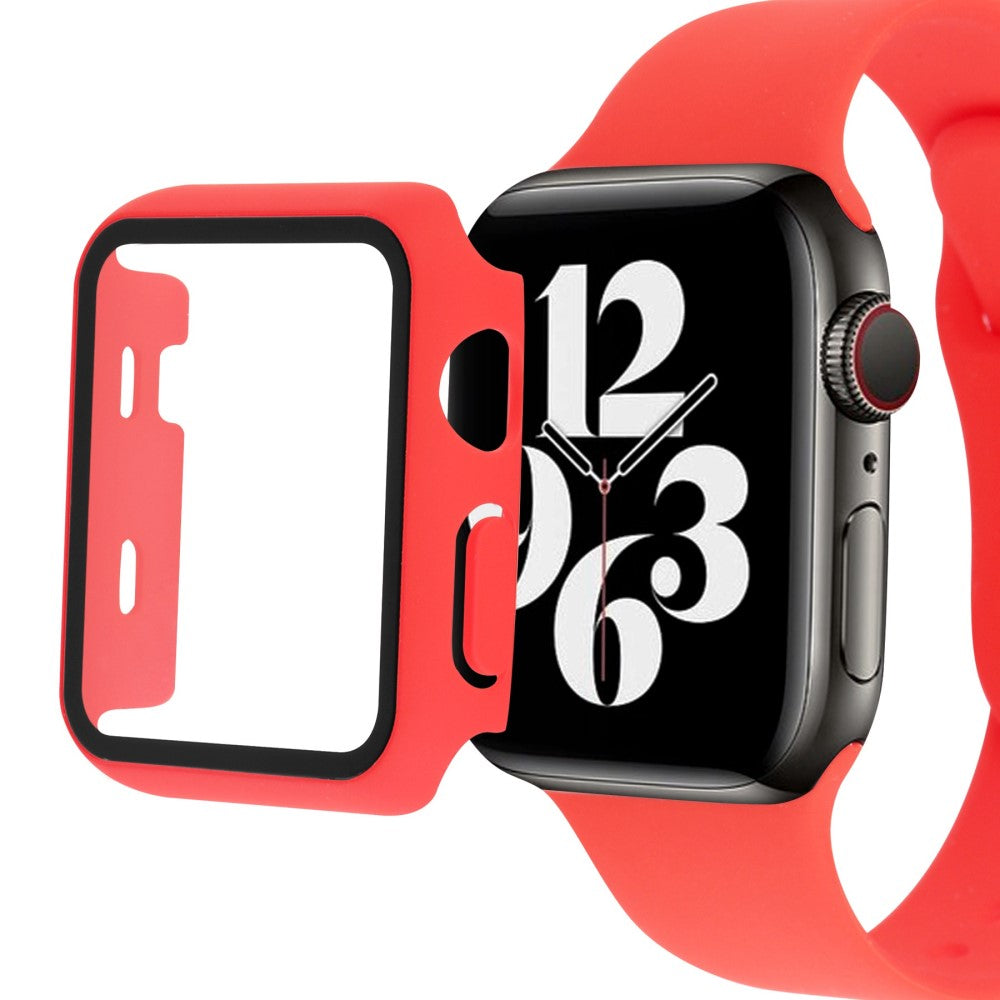 Meget Godt Universal Apple Cover med Skærmbeskytter i Plastik og Hærdet Glas - Rød#serie_4
