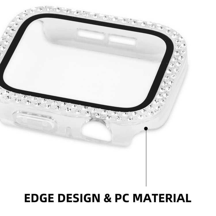 Mega Fint Universal Apple Cover med Skærmbeskytter i Plastik, Rhinsten og Hærdet Glas - Gennemsigtig#serie_3