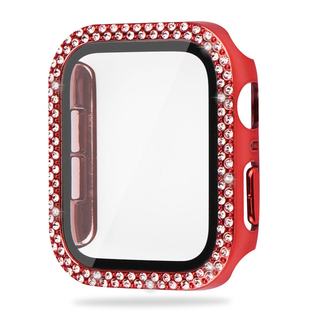 Mega Fint Universal Apple Cover med Skærmbeskytter i Plastik, Rhinsten og Hærdet Glas - Rød#serie_4