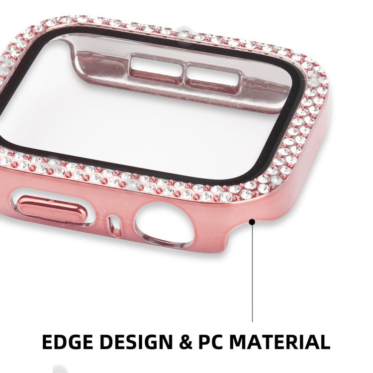 Mega Fint Universal Apple Cover med Skærmbeskytter i Plastik, Rhinsten og Hærdet Glas - Pink#serie_5