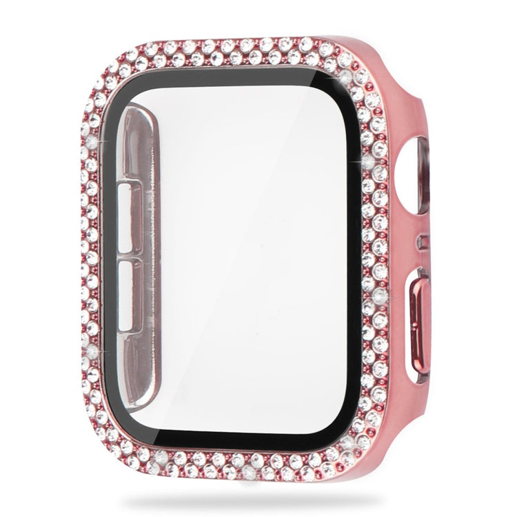 Mega Fint Universal Apple Cover med Skærmbeskytter i Plastik, Rhinsten og Hærdet Glas - Pink#serie_5