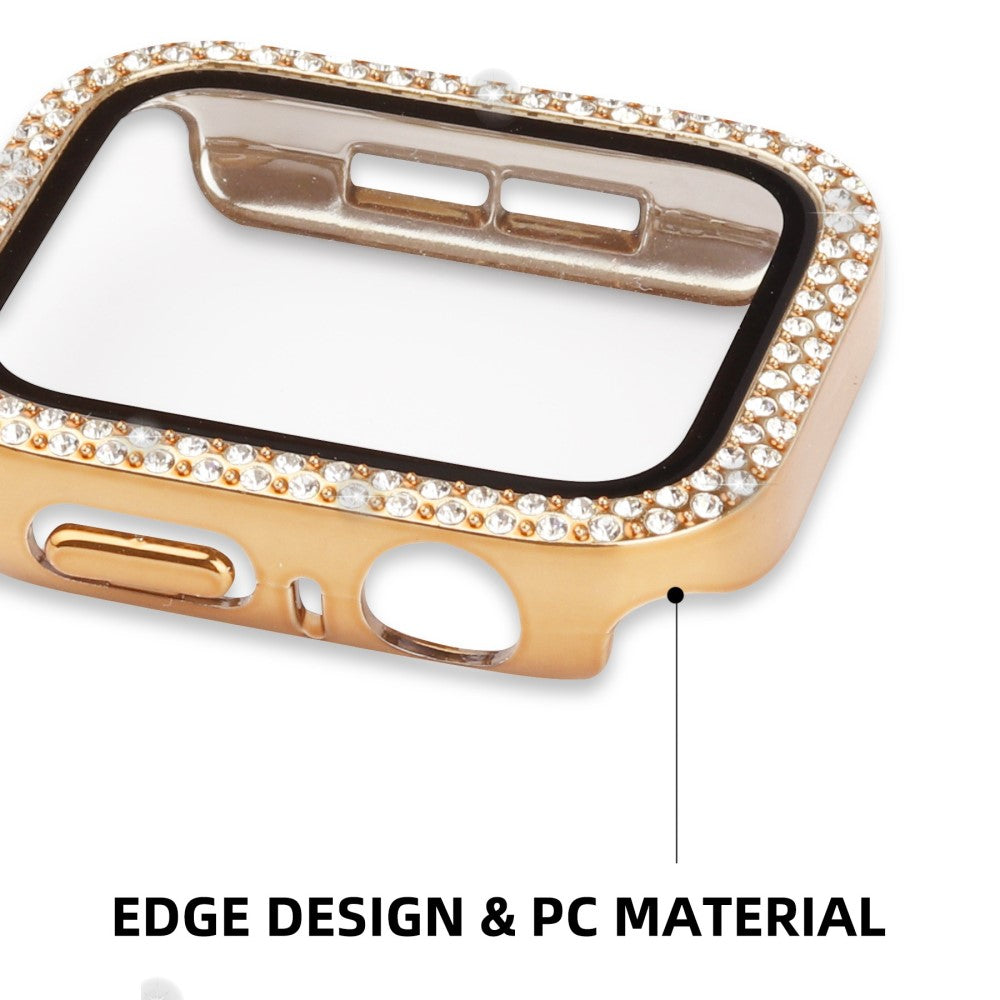 Mega Fint Universal Apple Cover med Skærmbeskytter i Plastik, Rhinsten og Hærdet Glas - Guld#serie_7