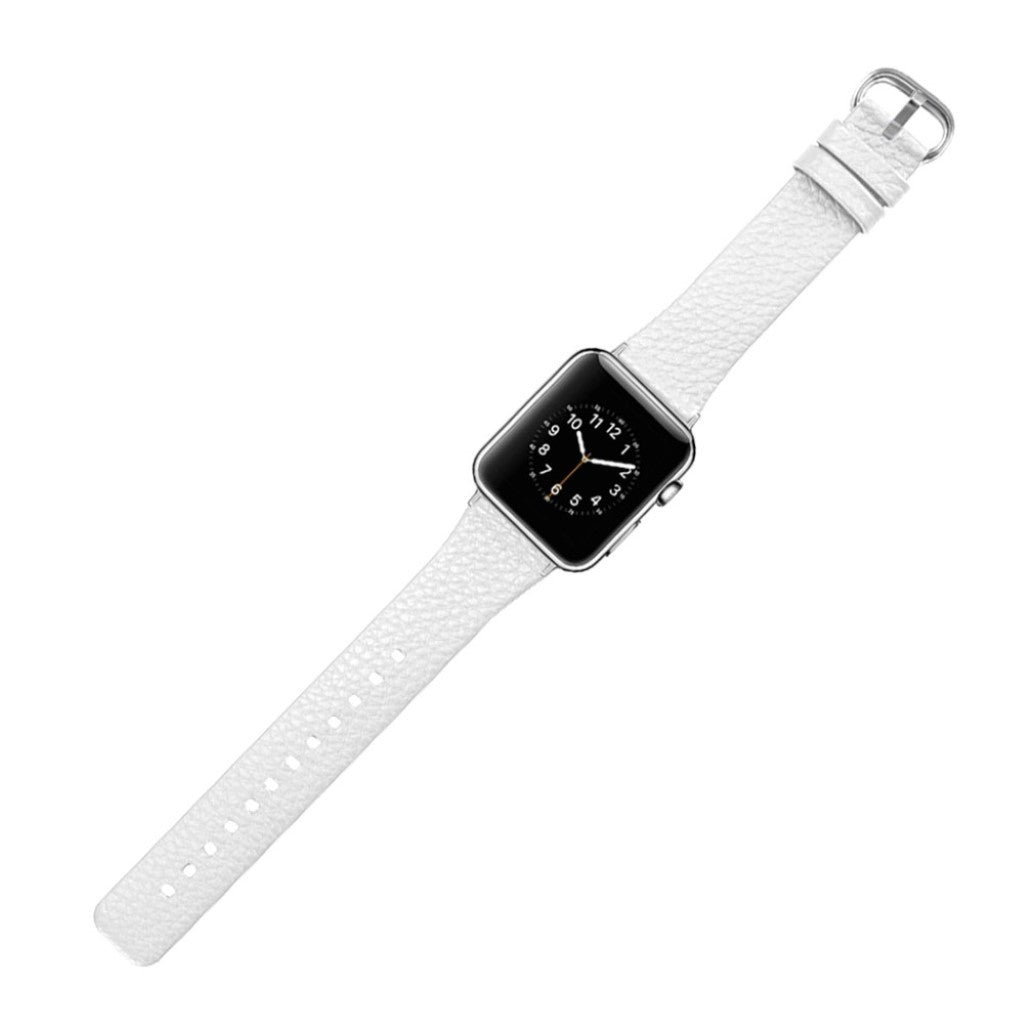 Rigtigt flot Apple Watch Series 1-3 42mm Ægte læder Rem - Hvid#serie_2