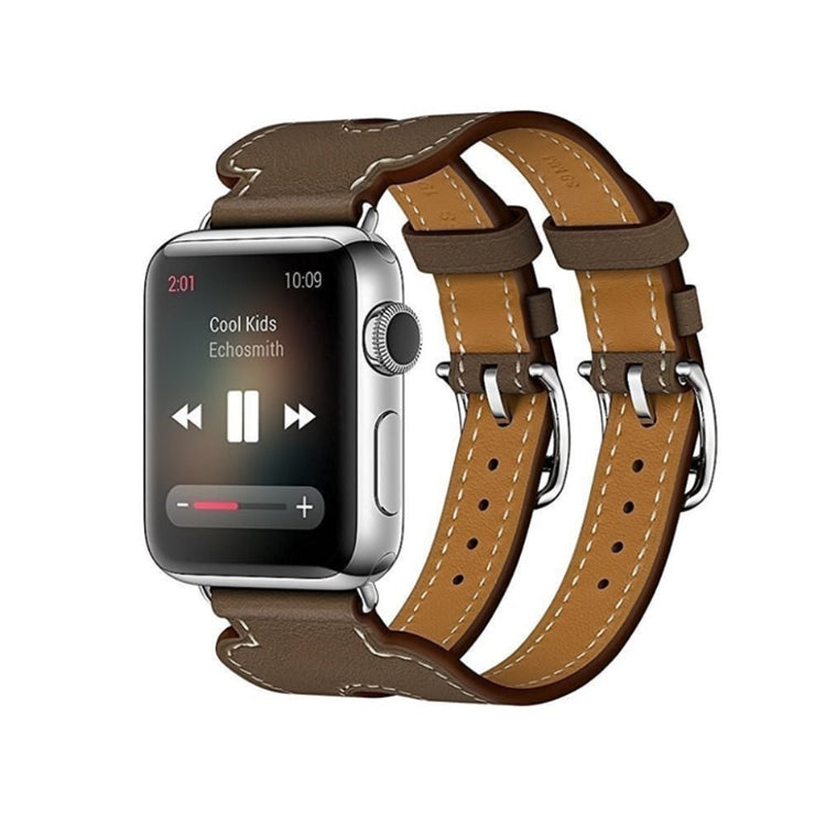 Mega slidstærk Apple Watch Series 1-3 38mm Kunstlæder Rem - Brun#serie_2