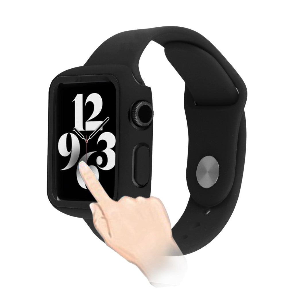 Meget sejt Apple Watch Series 1-3 38mm Silikone og Glas Rem - Sort#serie_1