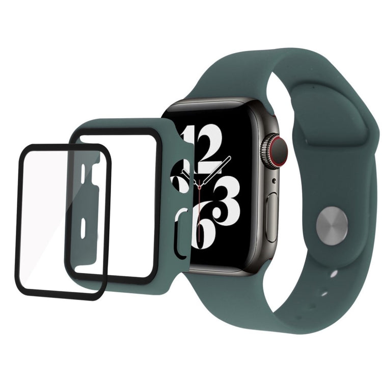 Meget sejt Apple Watch Series 1-3 38mm Silikone og Glas Rem - Grøn#serie_12