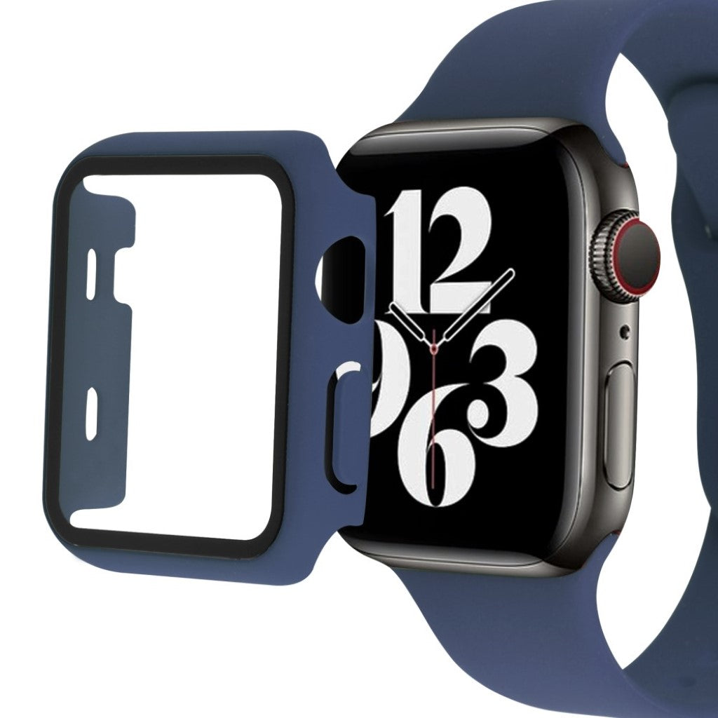 Meget sejt Apple Watch Series 1-3 38mm Silikone og Glas Rem - Blå#serie_14