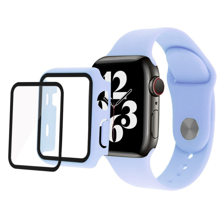 Meget sejt Apple Watch Series 1-3 38mm Silikone og Glas Rem - Lilla#serie_15