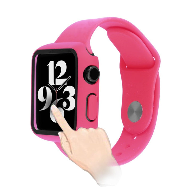 Meget sejt Apple Watch Series 1-3 38mm Silikone og Glas Rem - Pink#serie_4