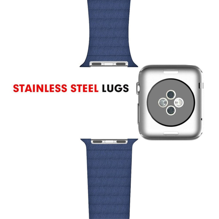 Skøn Apple Watch Series 4 40mm Ægte læder Rem - Blå#serie_2