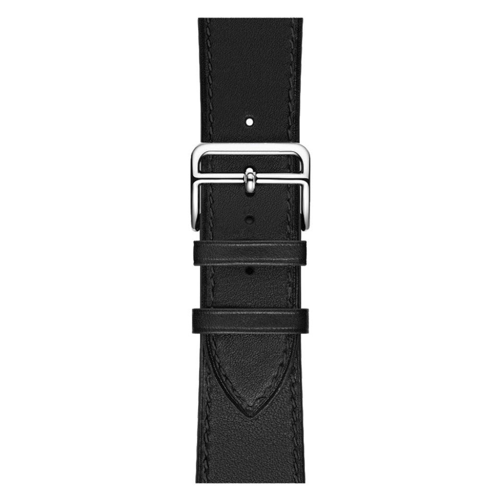 Superflot Apple Watch Series 4 44mm Ægte læder Rem - Sort#serie_1