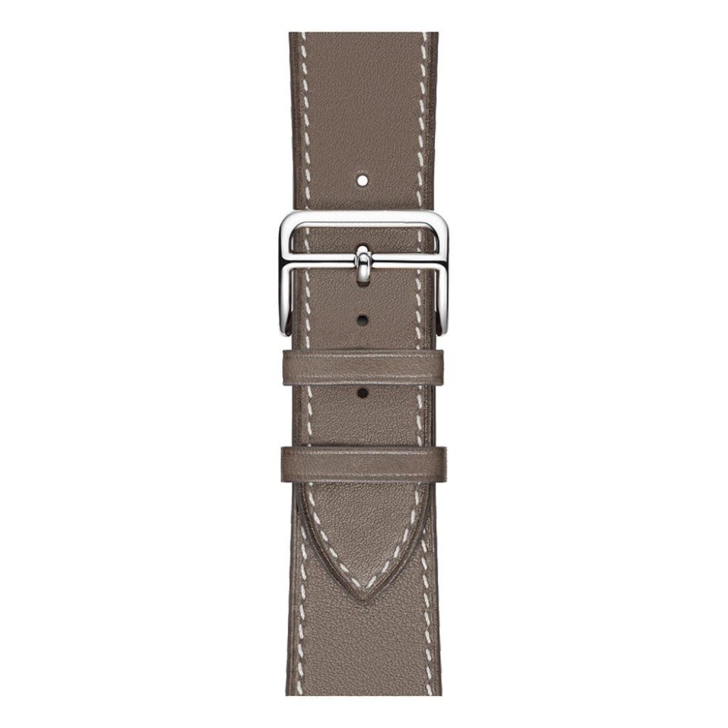 Superflot Apple Watch Series 4 44mm Ægte læder Rem - Sølv#serie_2