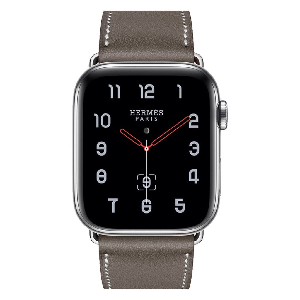 Superflot Apple Watch Series 4 44mm Ægte læder Rem - Sølv#serie_2