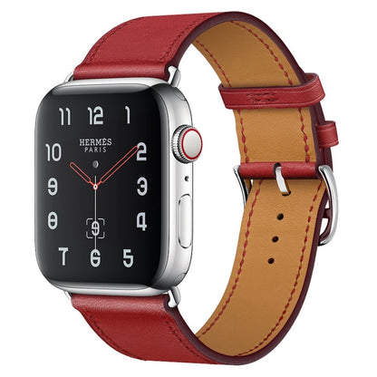 Superflot Apple Watch Series 4 44mm Ægte læder Rem - Rød#serie_3