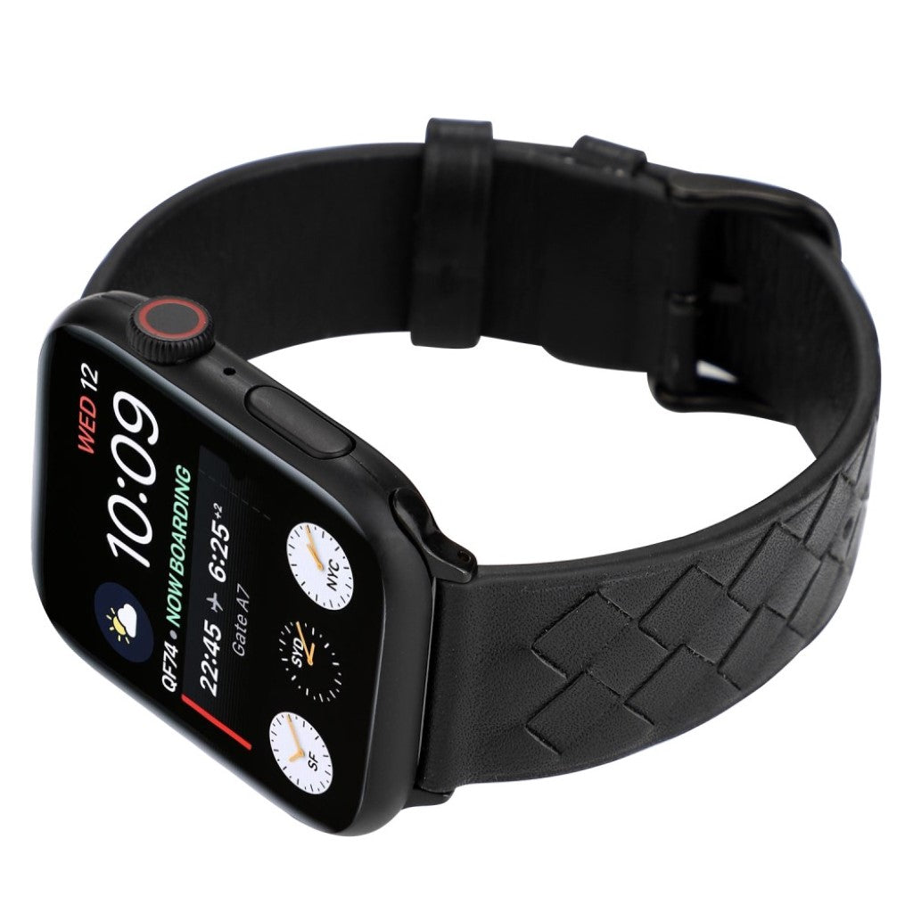 Vildt fantastisk Apple Watch Series 4 44mm Ægte læder Rem - Sort#serie_5
