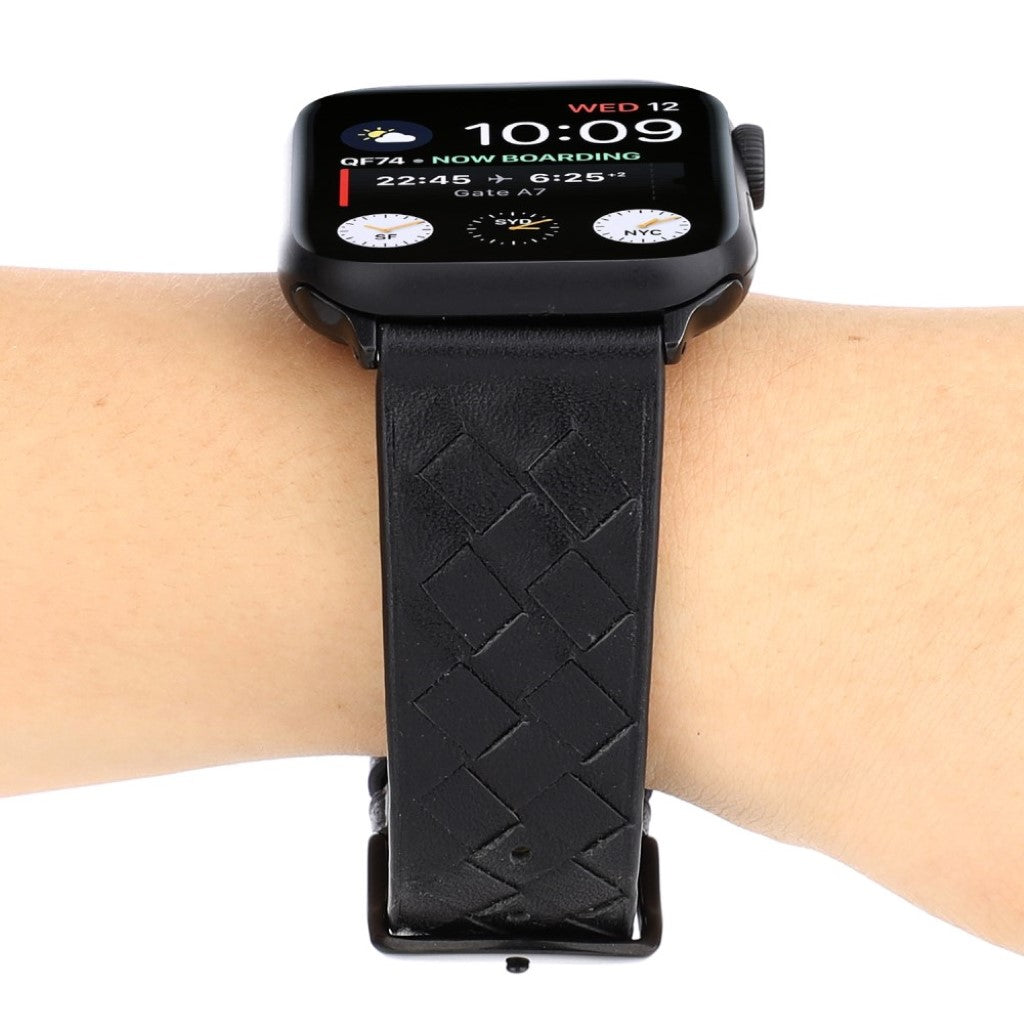 Vildt fantastisk Apple Watch Series 4 44mm Ægte læder Rem - Sort#serie_5