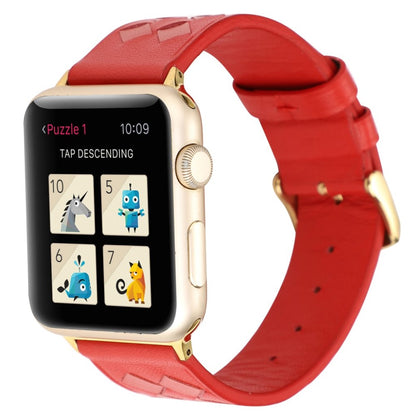 Vildt fantastisk Apple Watch Series 4 44mm Ægte læder Rem - Rød#serie_6