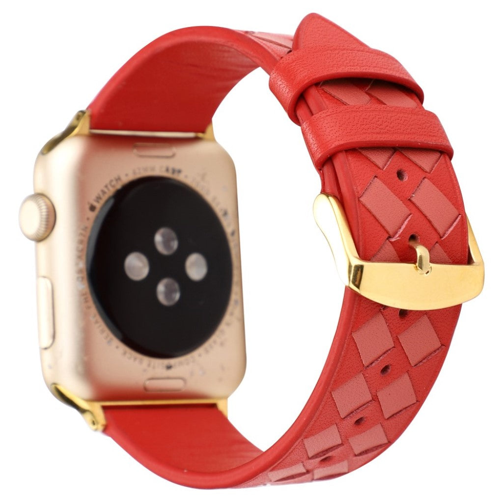 Vildt fantastisk Apple Watch Series 4 44mm Ægte læder Rem - Rød#serie_6