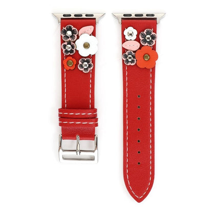 Apple Watch Series 5 40mm / Apple Watch 40mm Ægte læder Rem - Rød#serie_2