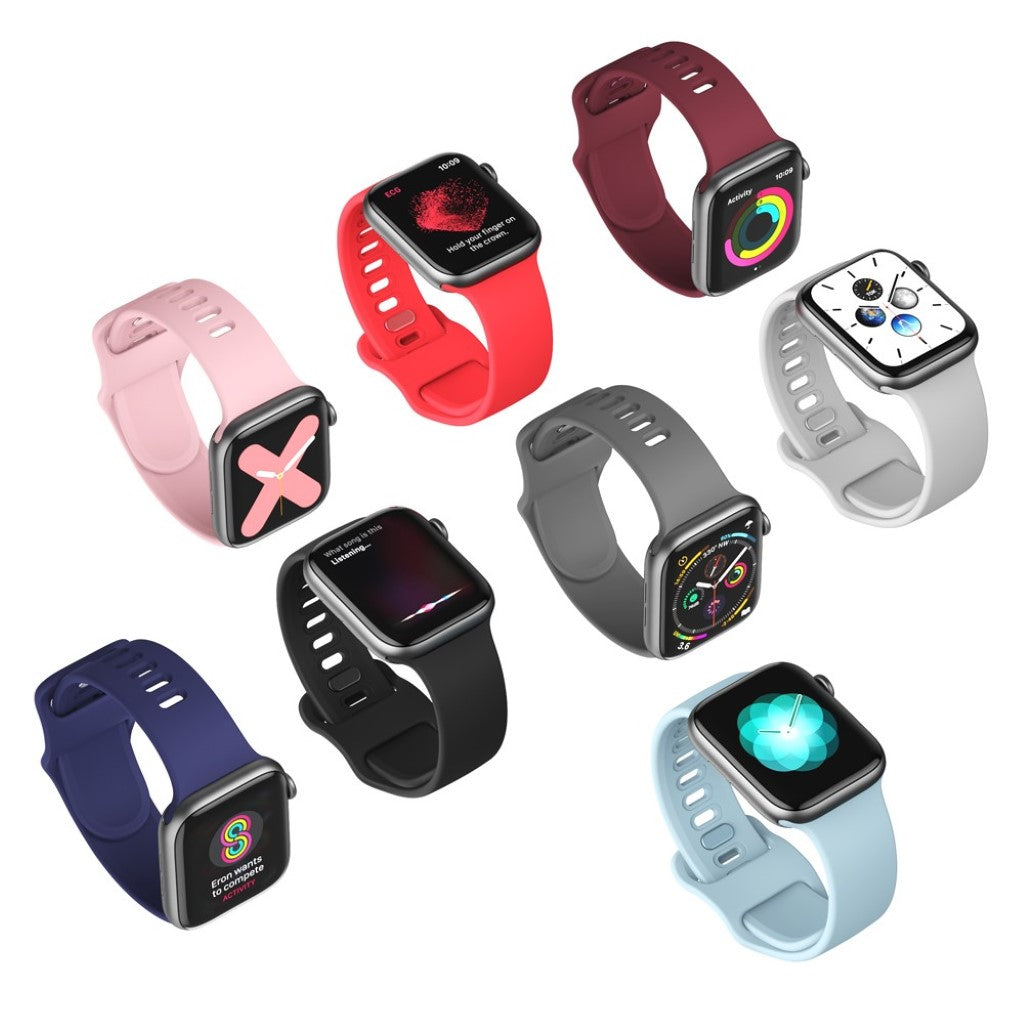  Apple Watch Series 5 40mm / Apple Watch 40mm Silikone Rem - Sort#serie_1